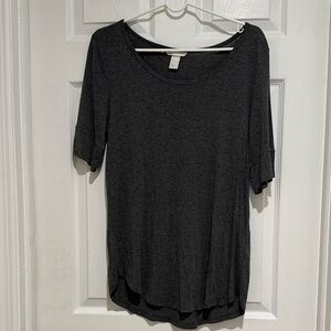 H&M Charcoal Scoop Neck Short Sleeve Tee